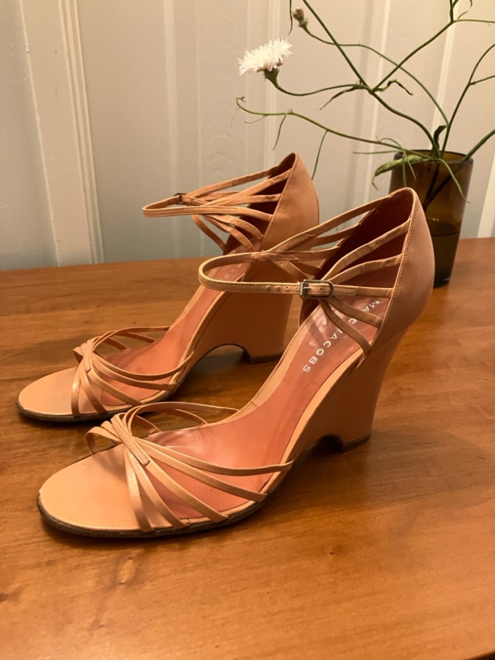 Marc Jacobs Salmon Pink Strappy Wedge Y2K 90’s Sandals Platform 41 US 9.5/10